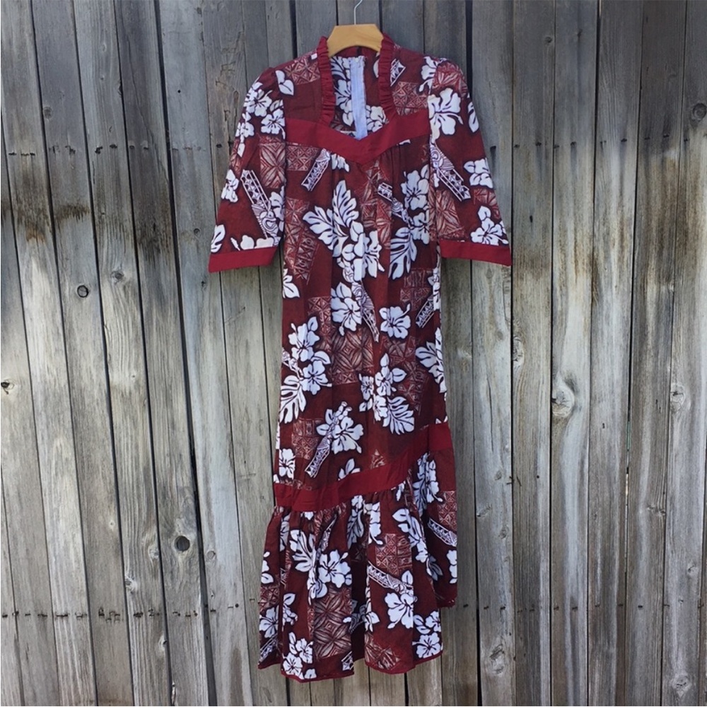 Vintage Muu Muu Apparel Hawaiian Floral Dress L
